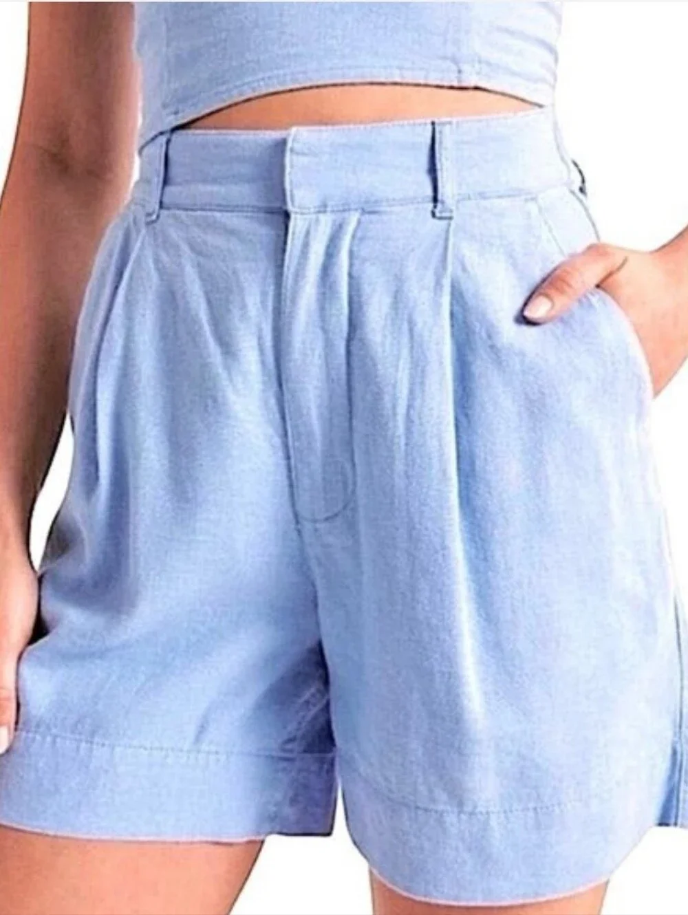 NWT Abercrombie & Fitch High Waist Tailored Pleated Shorts XL